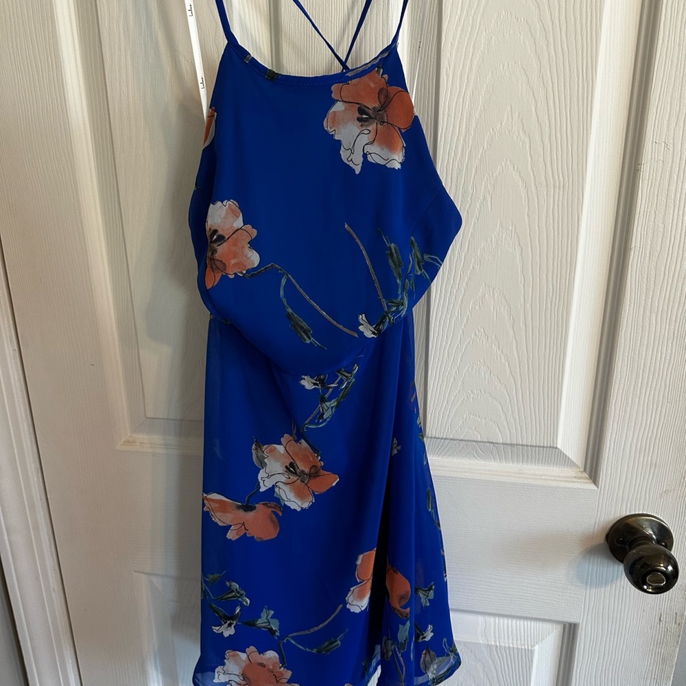 Lulu's Vibrant Blue Floral Dress